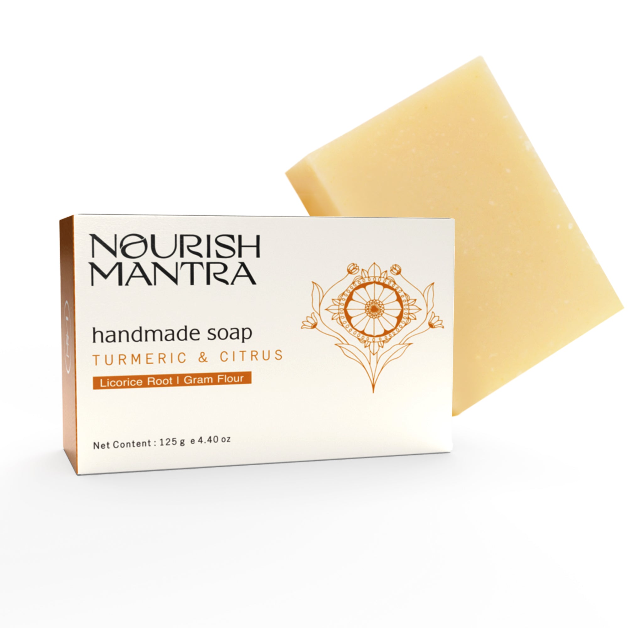 Nourish Mantra Turmeric & Citrus Handmade Bathing Bar Soap (125g)