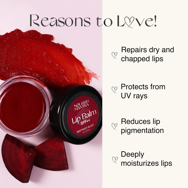 Beetroot Lip Balm for Dry Lips With SPF++